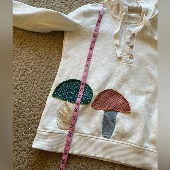 Eddie Bauer Mushroom patchwork white cotton hoodie - Picture 9 of 16